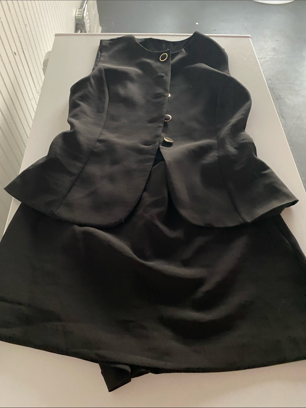 Zara Black Romper. Size large-runs small. NWT. Gold buttons.